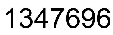 Number 1347696 black image