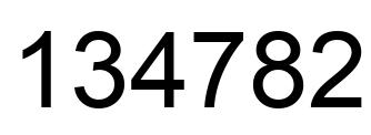 Number 134782 black image