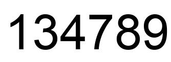 Number 134789 black image