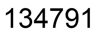 Number 134791 black image