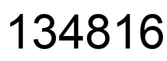 Number 134816 black image