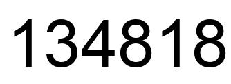 Number 134818 black image
