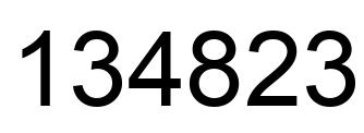 Number 134823 black image