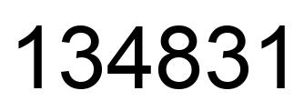 Number 134831 black image
