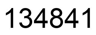 Number 134841 black image