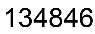 Number 134846 black image