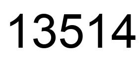 Number 13514 black image