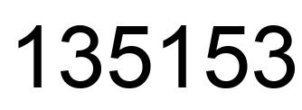 Number 135153 black image