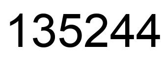 Número 135244 imagen negro