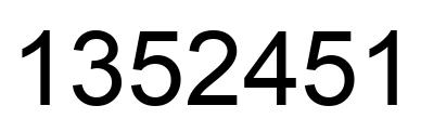 Number 1352451 black image