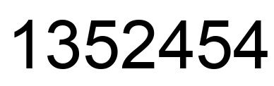 Number 1352454 black image