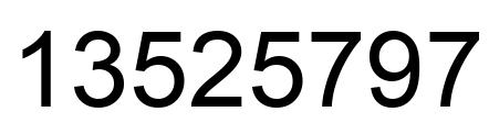 Number 13525797 black image
