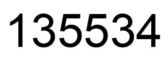 Number 135534 black image
