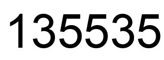 Number 135535 black image