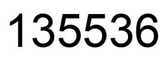 Number 135536 black image