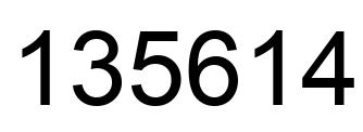 Number 135614 black image