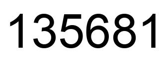 Number 135681 black image