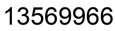 Number 13569966 black image