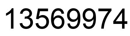 Number 13569974 black image