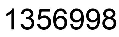 Number 1356998 black image