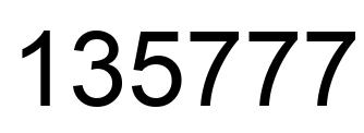 Number 135777 black image