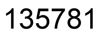 Number 135781 black image