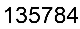 Number 135784 black image
