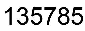 Number 135785 black image