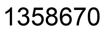 Number 1358670 black image