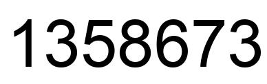 Number 1358673 black image