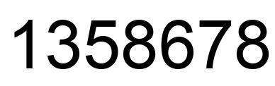 Number 1358678 black image