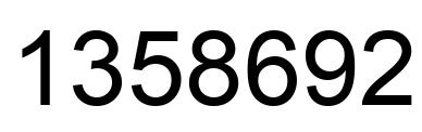 Number 1358692 black image