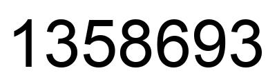 Number 1358693 black image