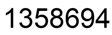 Number 1358694 black image