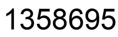 Number 1358695 black image
