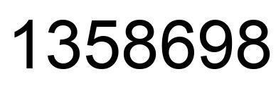 Number 1358698 black image