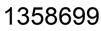 Number 1358699 black image