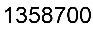 Number 1358700 black image