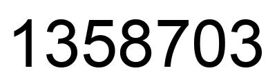 Number 1358703 black image