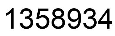Number 1358934 black image