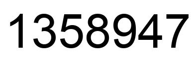Number 1358947 black image