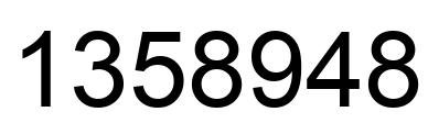 Number 1358948 black image