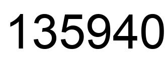 Number 135940 black image