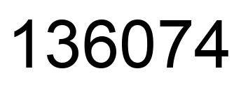 Número 136074 imagen negro