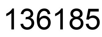 Number 136185 black image