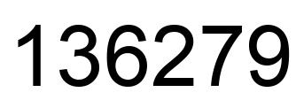 Number 136279 black image