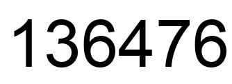 Number 136476 black image