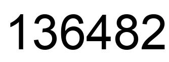 Number 136482 black image