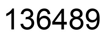 Number 136489 black image