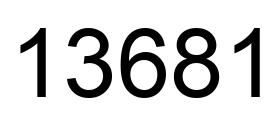 Number 13681 black image